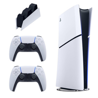 کنسول بازی سونی مدل PlayStation 5 Slim Digital Edition ظرفیت 825 گیگابایت ریجن CFI-2116 اروپا به همراه دسته اضافی و پایه شارژر