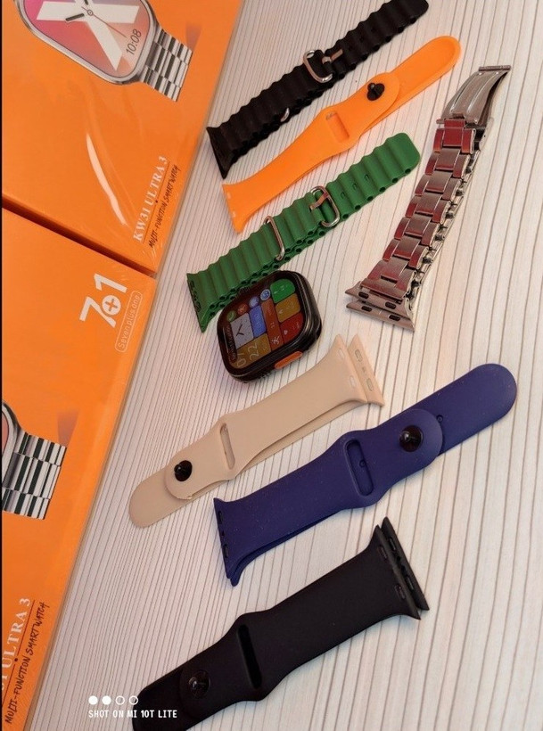 ساعت هوشمند KEQIWEAR مدل KW31 Ultra3 به همراه ۷ بند